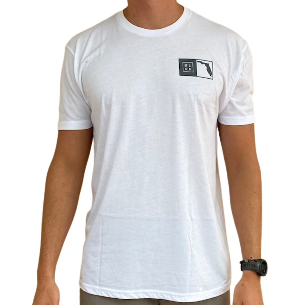 Blueline Surf + Paddle Co. Florida Box Tee White\Light Grey