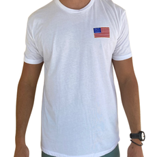 Blueline Surf + Paddle Co. USA Flag White Tee Red/Blue