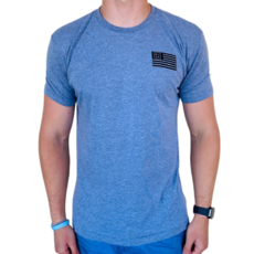 Blueline Surf + Paddle Co. USA Flag Tee Heather Gray