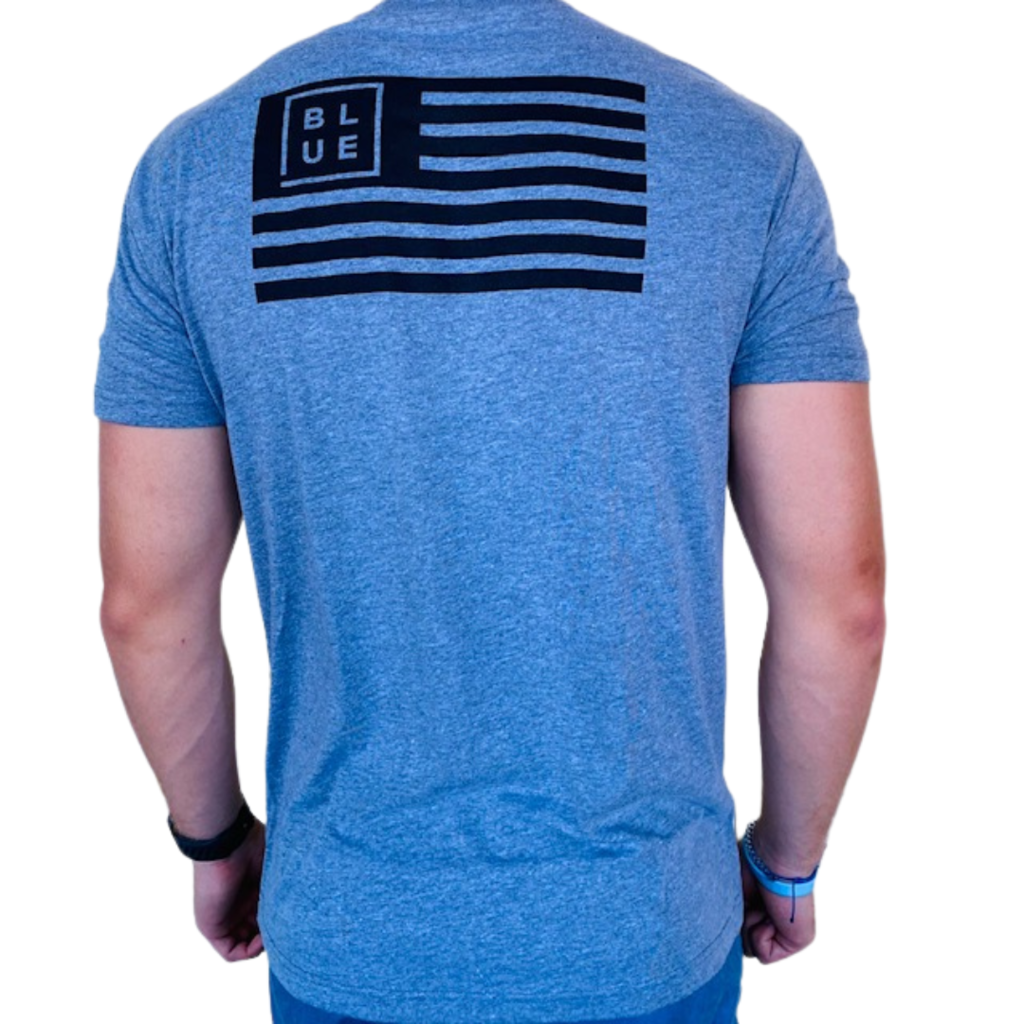 Blueline Surf + Paddle Co. USA Flag Tee Heather Gray