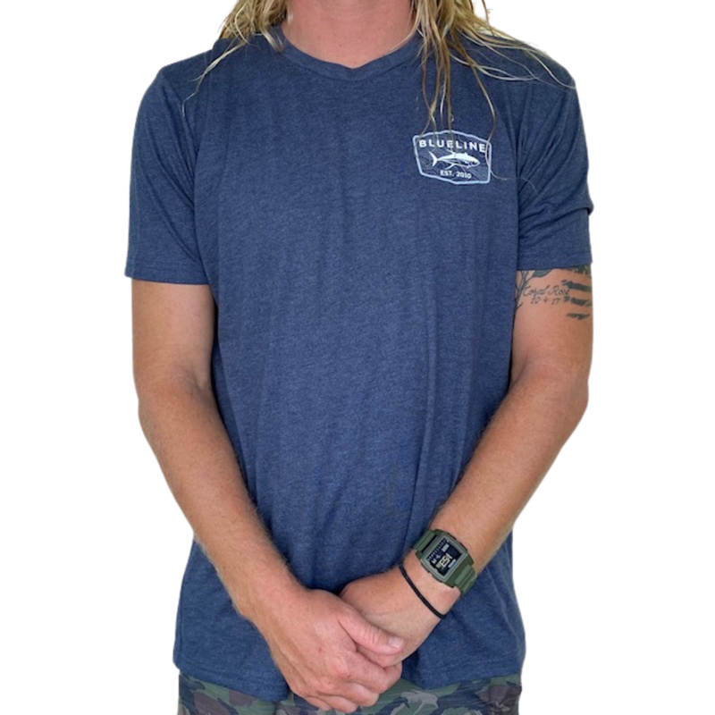 Blueline Surf + Paddle Co. The Tuna Tee Vintage Navy White