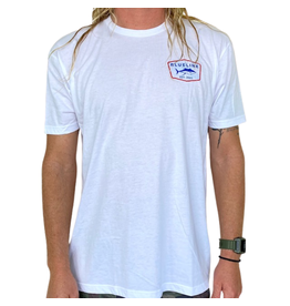 Blueline Surf + Paddle Co. The Tuna Tee White Red + Blue