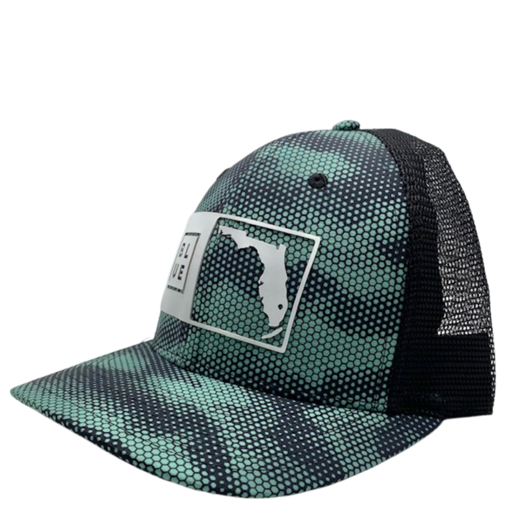 Blueline Surf + Paddle Co. Florida Box UV Custom Camo Seafoam Black/White Patch HC SC  1825_002