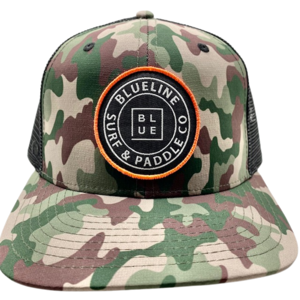 Blueline Surf + Paddle Co. OG Custom Army Camo / Black / Black Patch Orange Ring HC SC  1295_002