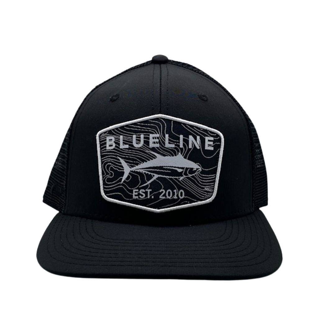 Blueline Surf + Paddle Co. Tuna All Black UV / Black Topo Patch White Ring HC SC  2376_003