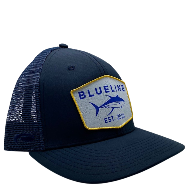 Blueline Surf + Paddle Co. Tuna All Navy UV / White Topo Patch Yellow Ring HC SC 2376_003