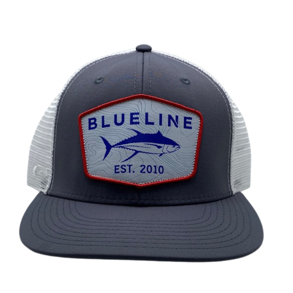 Blueline Surf + Paddle Co. Tuna Metal  UV / White / White Topo Patch Red Ring HC SC