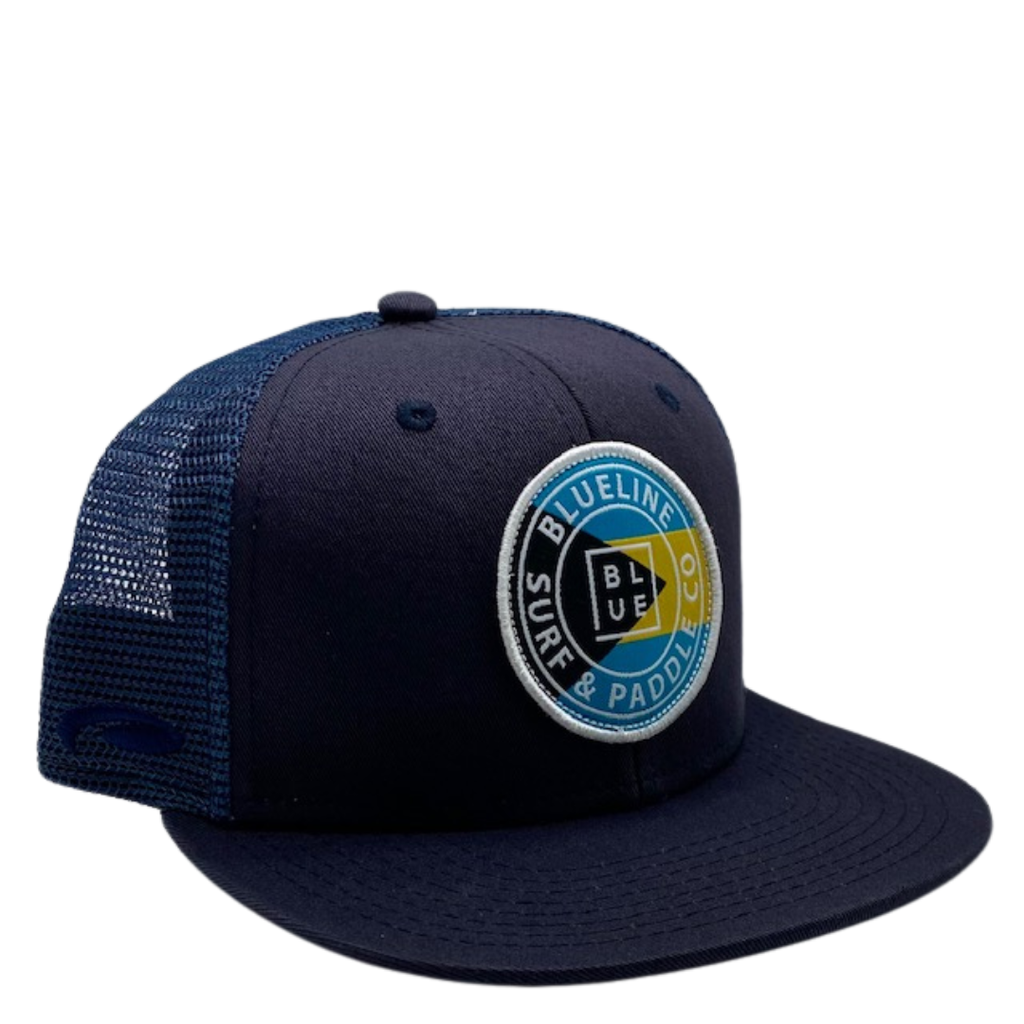 Blueline Surf + Paddle Co. OG Bahamas Flag All Navy Flat Bill Youth Hat