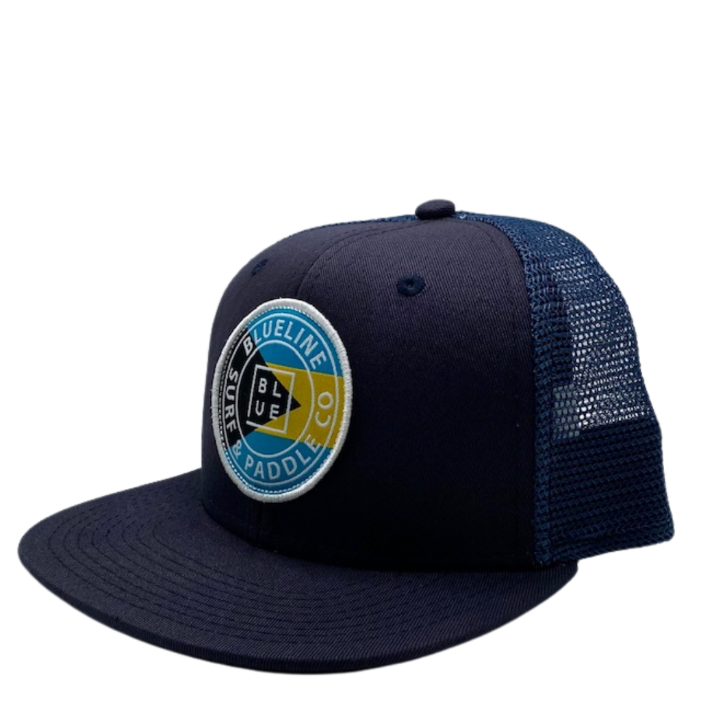 Blueline Surf + Paddle Co. OG Bahamas Flag All Navy Flat Bill Youth Hat