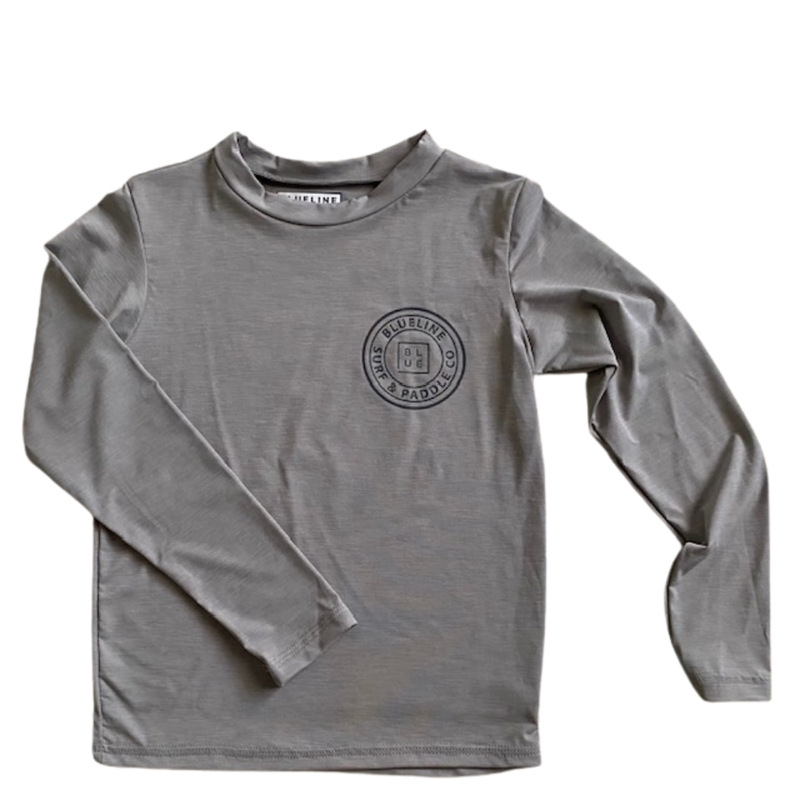 Blueline Surf + Paddle Co. Youth OT Original UV LS Heather Gray/Dark Gray