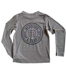 Blueline Surf + Paddle Co. Youth OT Original UV LS Heather Gray/Dark Gray