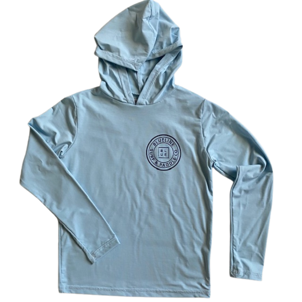 Blueline Surf Paddle Co. OT Youth Original UV Hoodie Sky Blue Navy