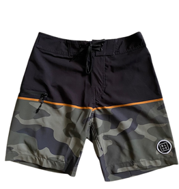 Blueline Surf + Paddle Co. Boys BSH Camo Black Orange Stripe