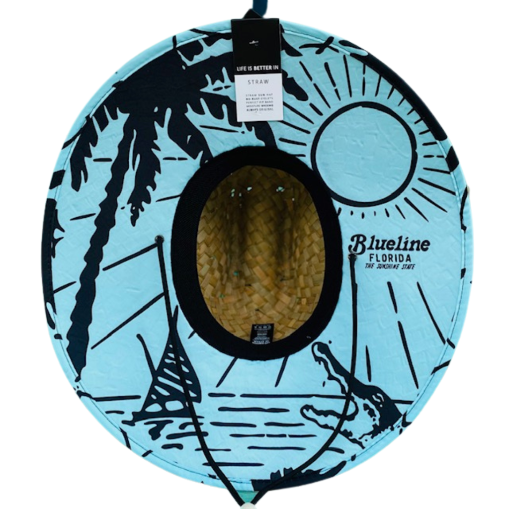 Blueline Surf + Paddle Co. SL6 Blueline Straw Hat Gator Sunshine State Mint