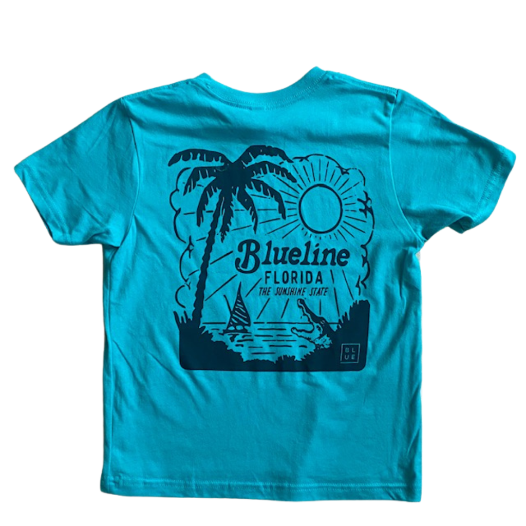 TUNA2 The Tuna Tee White Red + Blue - Blueline Surf & Paddle Co.