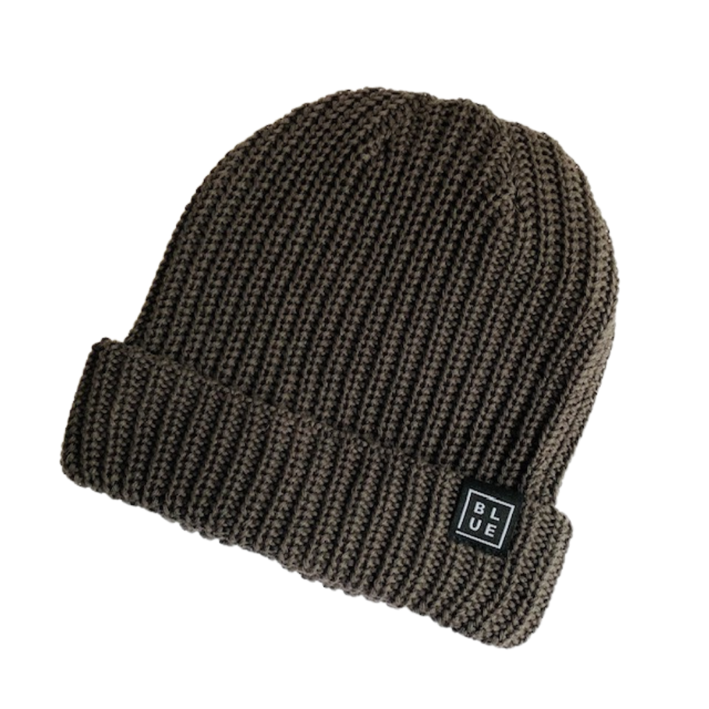 Blueline Surf + Paddle Co. Blue Box Beanie Charcoal with Black Patch