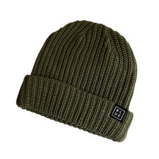 Blueline Surf + Paddle Co. Blue Box Beanie Olive with Black Patch