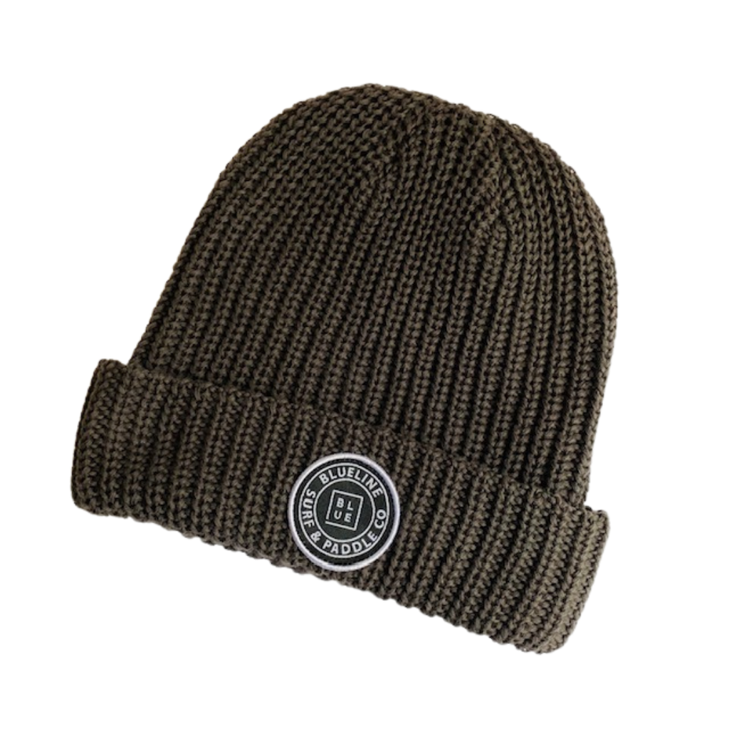 Blueline Surf + Paddle Co. OG Beanie Charcoal with Black Patch