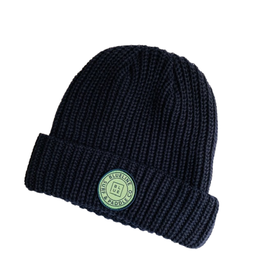 Blueline Surf + Paddle Co. OG Beanie Navy with Jade Patch