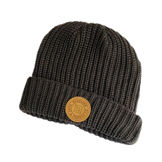 Blueline Surf + Paddle Co. OG Beanie Charcoal with Leather Patch