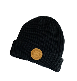 Blueline Surf + Paddle Co. OG Beanie Black with Leather Patch