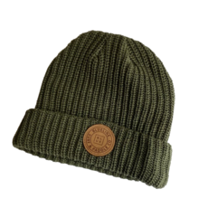 Blueline Surf + Paddle Co. OG Beanie Olive with Leather Patch