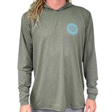 Blueline Surf + Paddle Co. Original UV Hoodie Olive / Light Blue