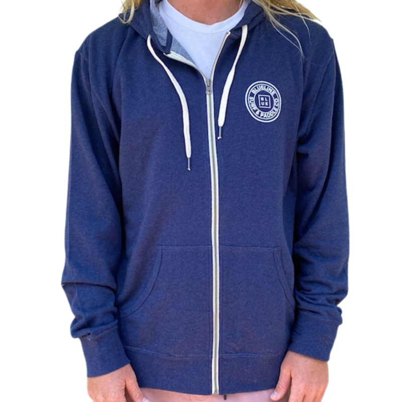 Blueline Surf + Paddle Co. OG Zip-Up Hoodie Navy / White