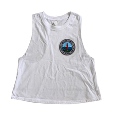 Blueline Surf + Paddle Co. JupiterLighthouseW31 Crop Tank White/Multi