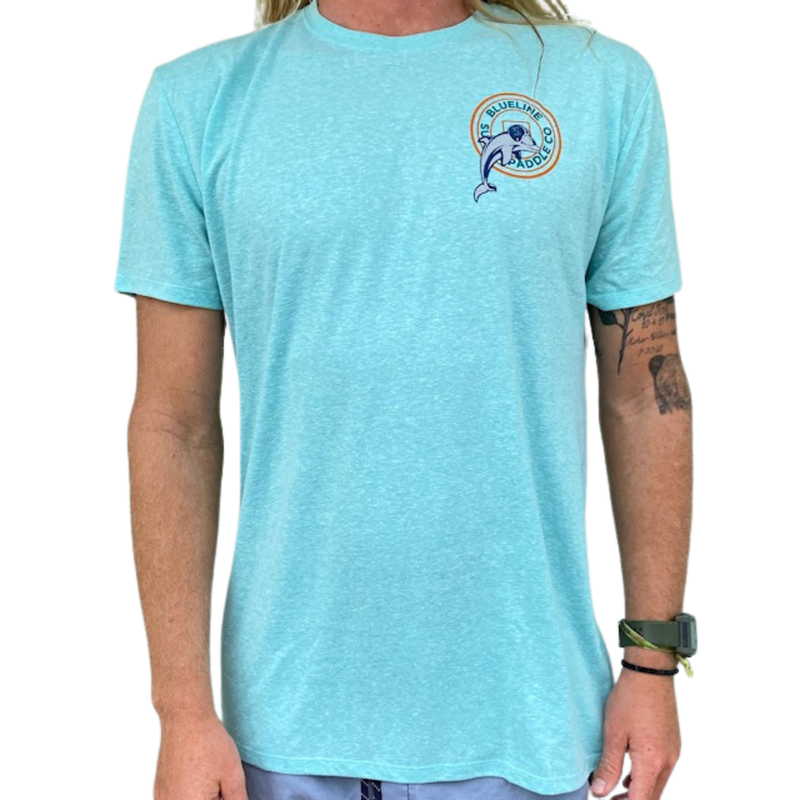 Blueline Surf + Paddle Co. Dolphins2 Tee Mint Triblend/Multi