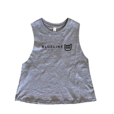 Blueline Surf + Paddle Co. Shaka Crop Tank Athletic Heather Black