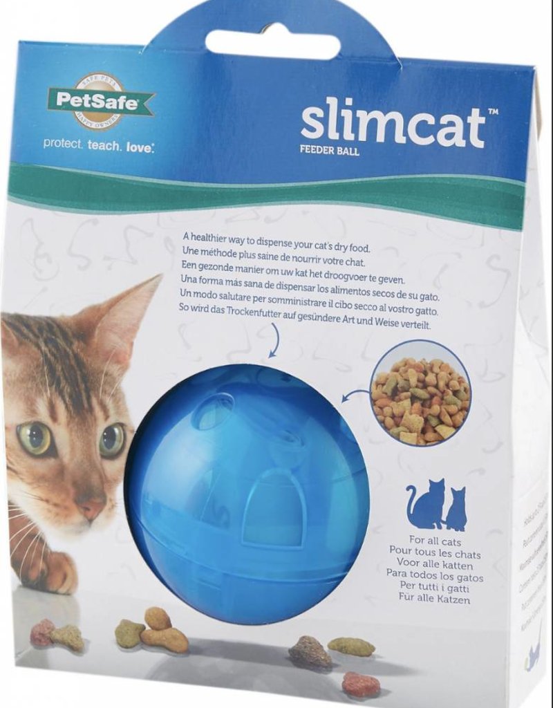 Petsafe Slim Cat Interactive Feeder Cat Toy Blue Mycattime