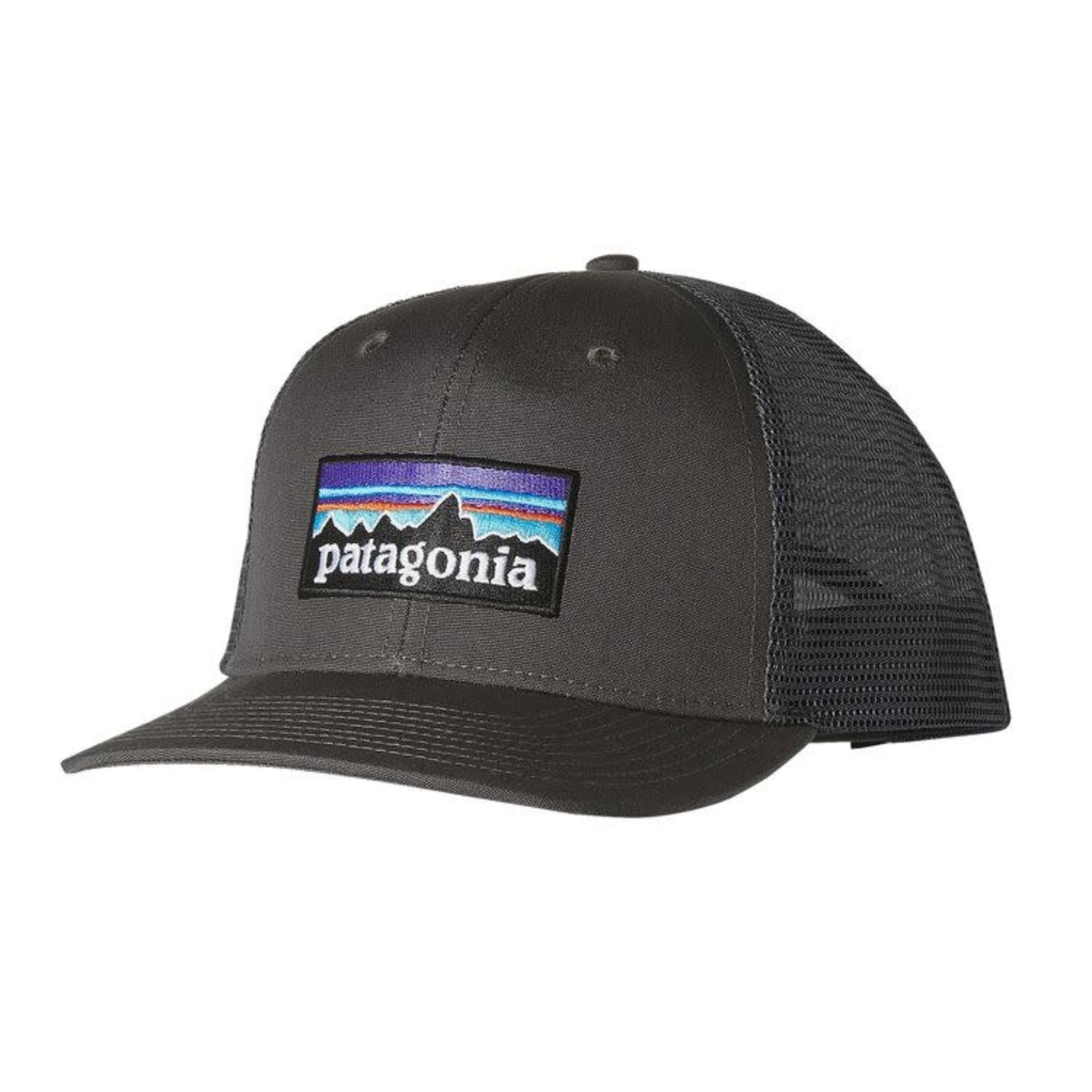 Patagonia : P-6 Logo Trucker Hat - White w/Light Plume Grey