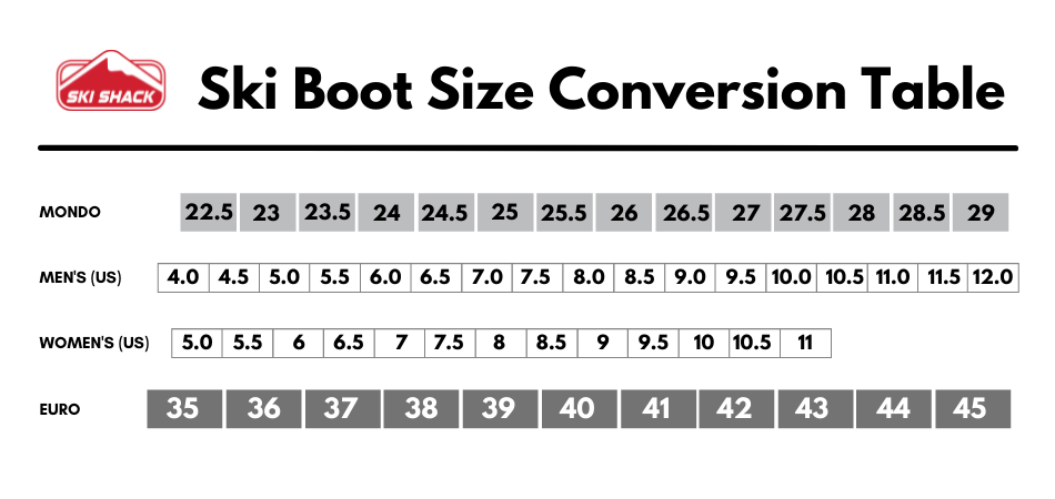 Mondo Boot Size Chart