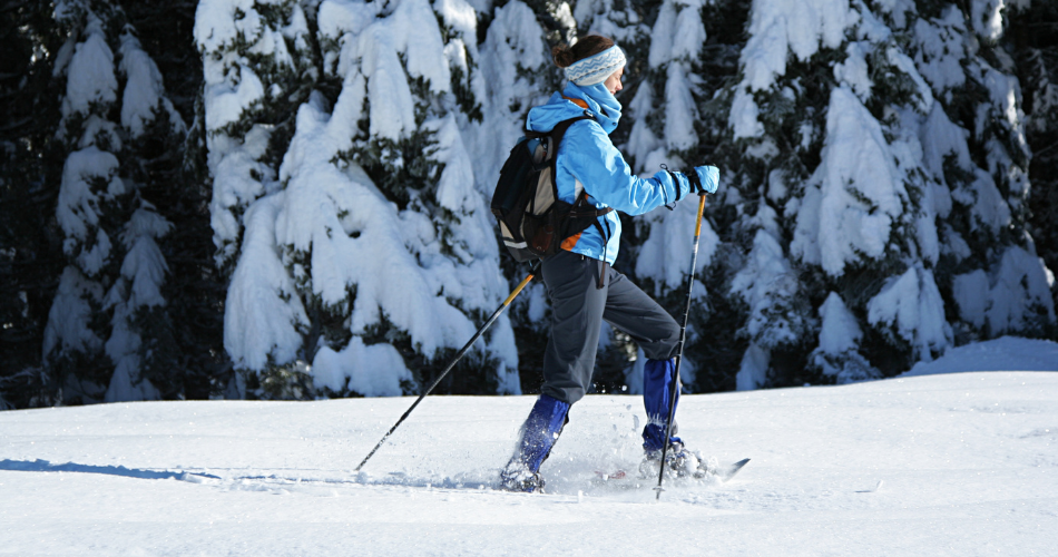 Snowshoeing in different terrains