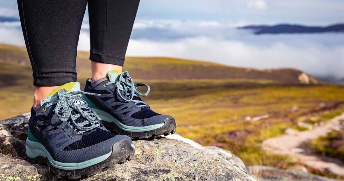 woman wearing hiking shoes