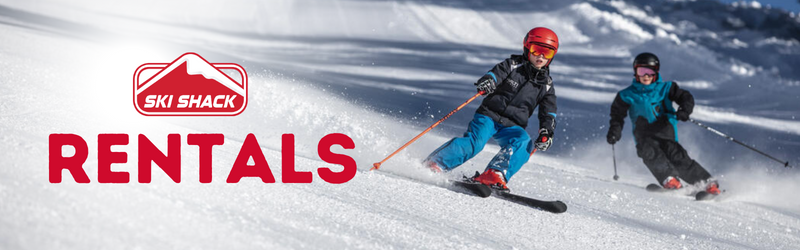 Skiers enjoying high quality ski rentals from Ski Shack