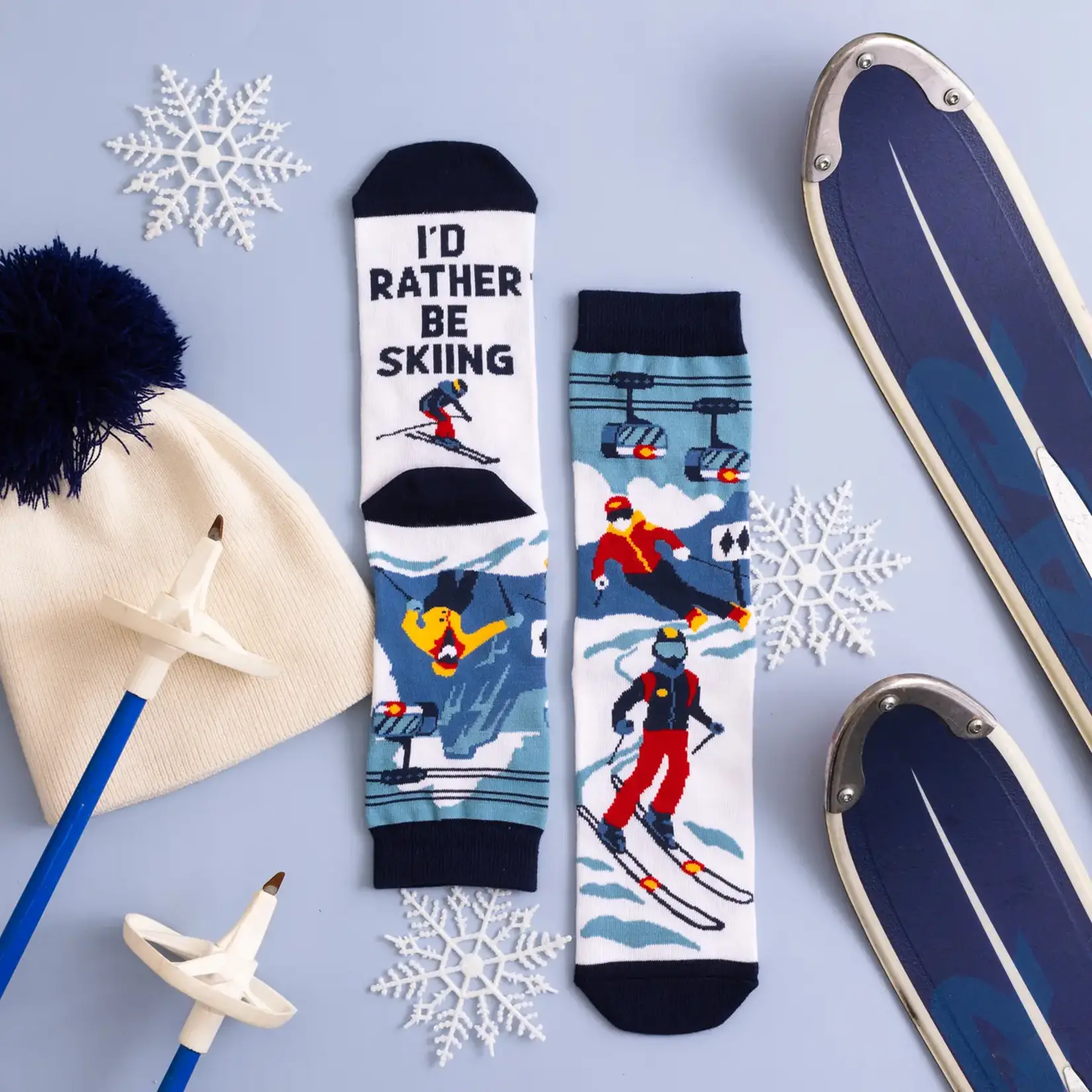 I'd Rather Be Skiing Adult Crew Socks
