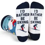 I'd Rather Be Skiing Adult Crew Socks