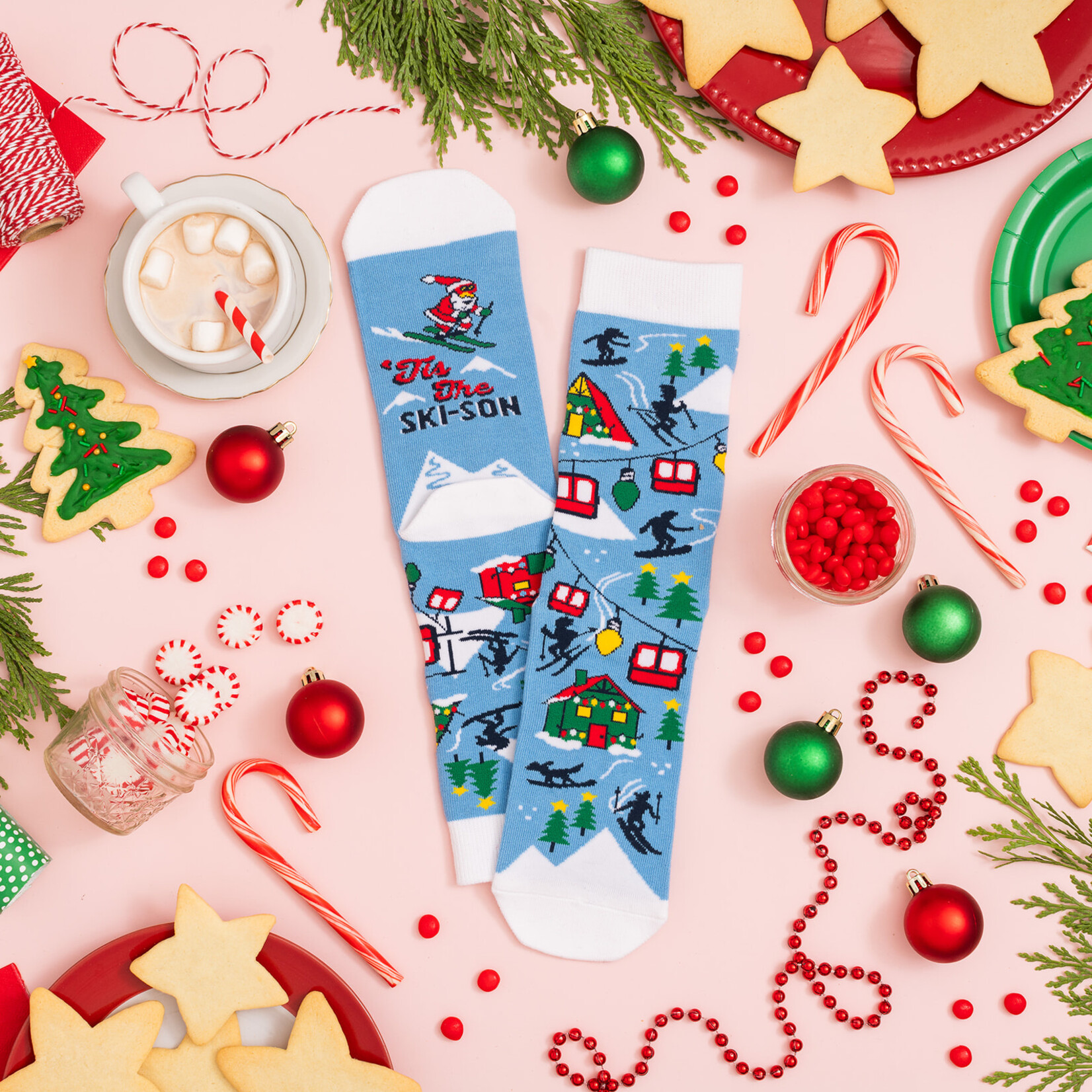 Tis the Ski-son Adult Crew Socks