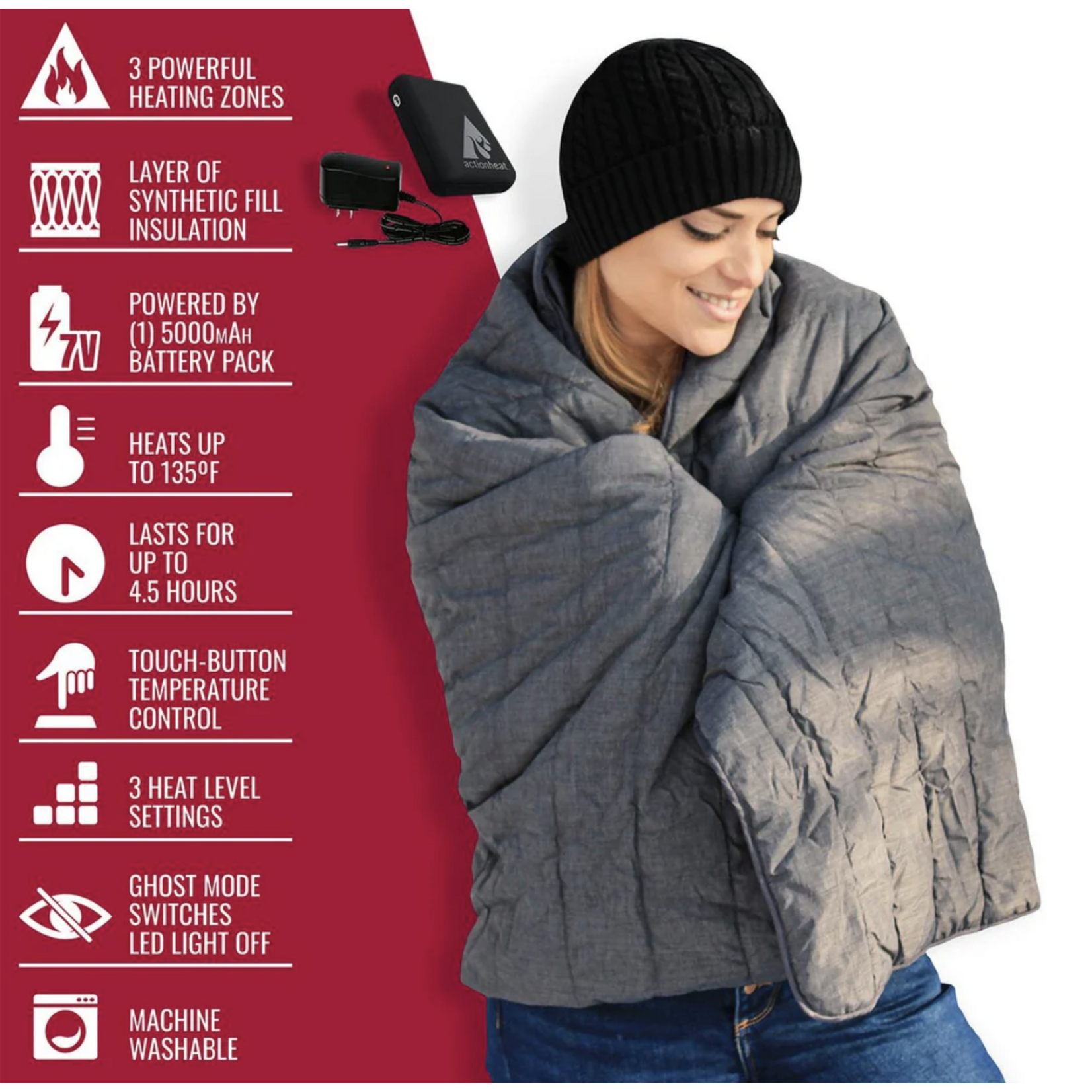 ActionHeat ActionHeat 7.4 V  Heated Throw Blanket 2.0
