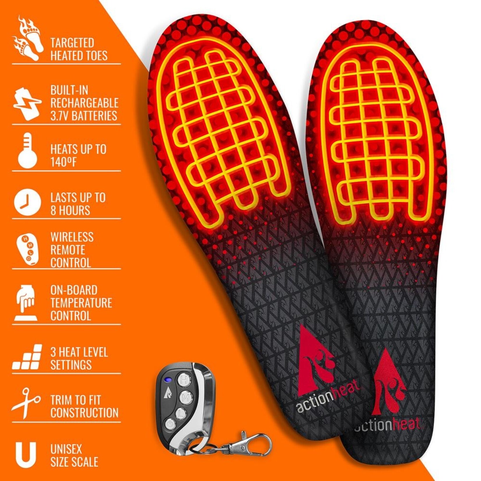 ActionHeat Action Heat 3.7 V Rechargeable Heated Insoles