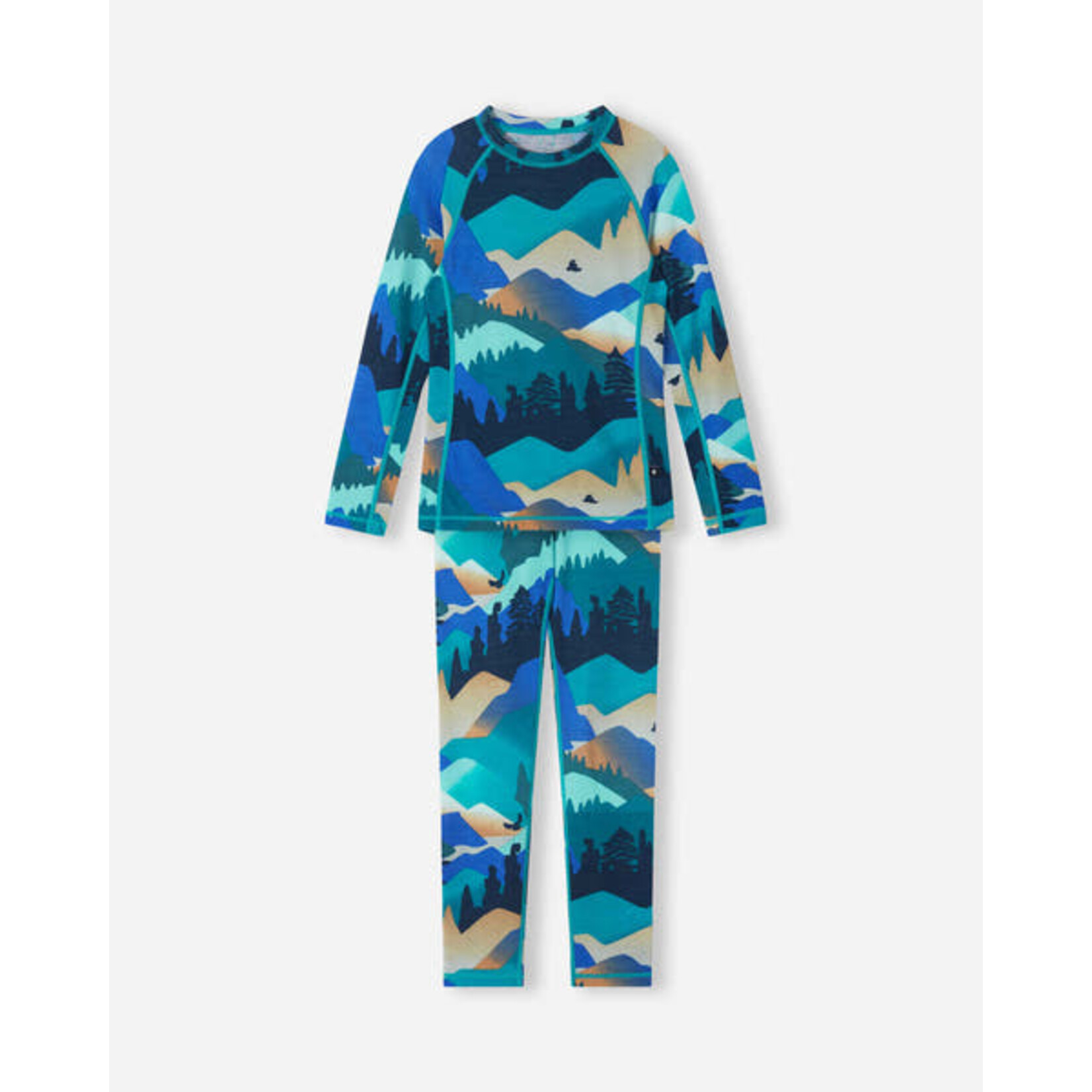 Reima Reima Taitoa Kids' Merino Wool and Lyocell Base Layer Set Print