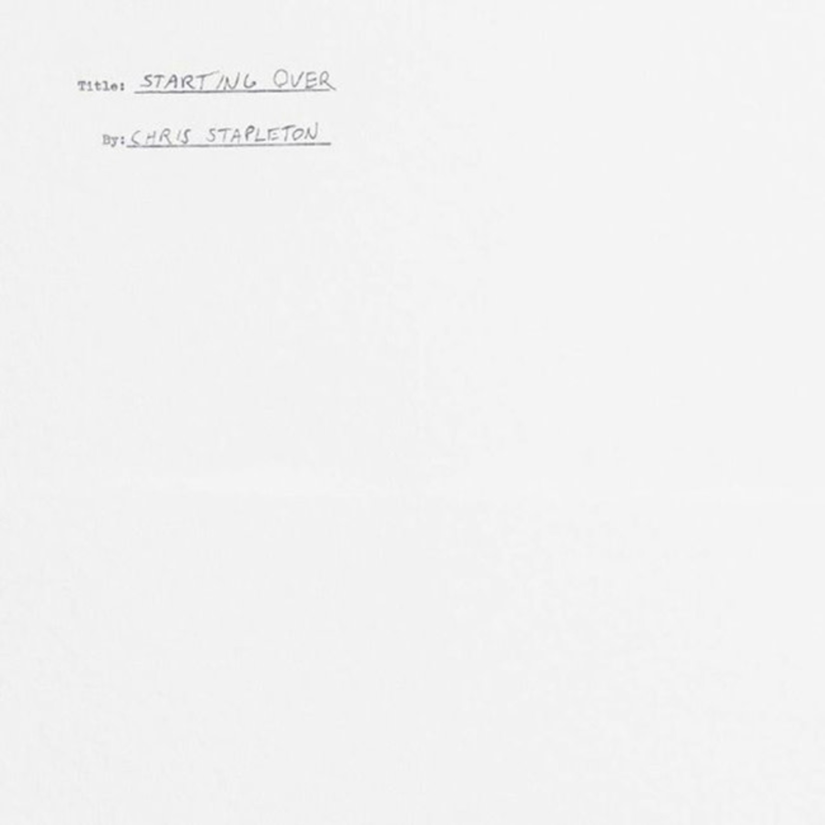 [New Vinyl] Chris Stapleton - Starting Over (2LP)