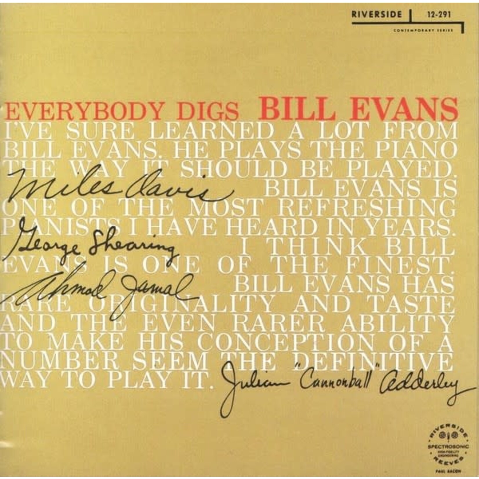 [New Vinyl] Bill Evans - Everybody Digs Bill Evans