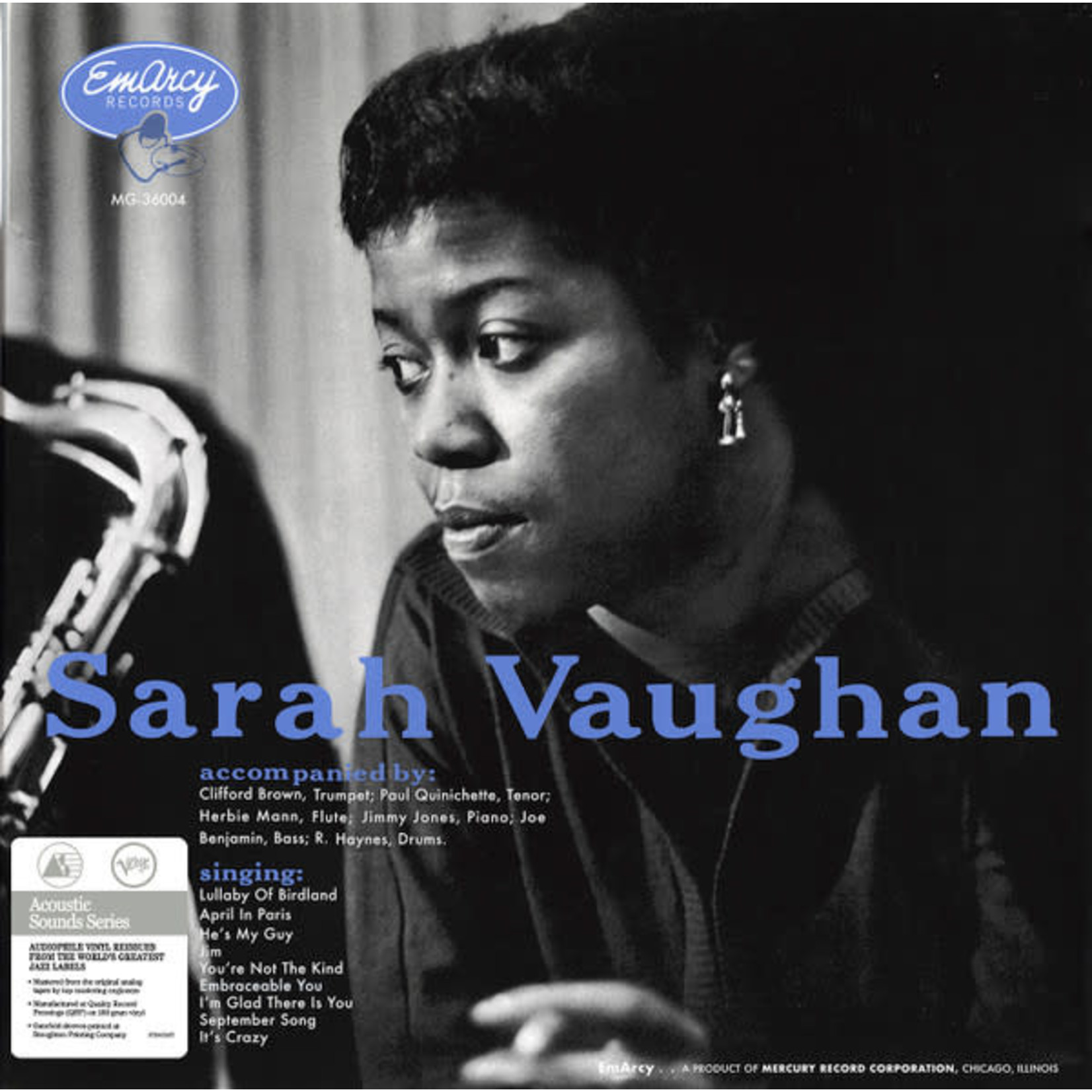 [New Vinyl] Sarah Vaughan & Clifford Brown - Sarah Vaughan (Verve Acoustic Sounds Series)