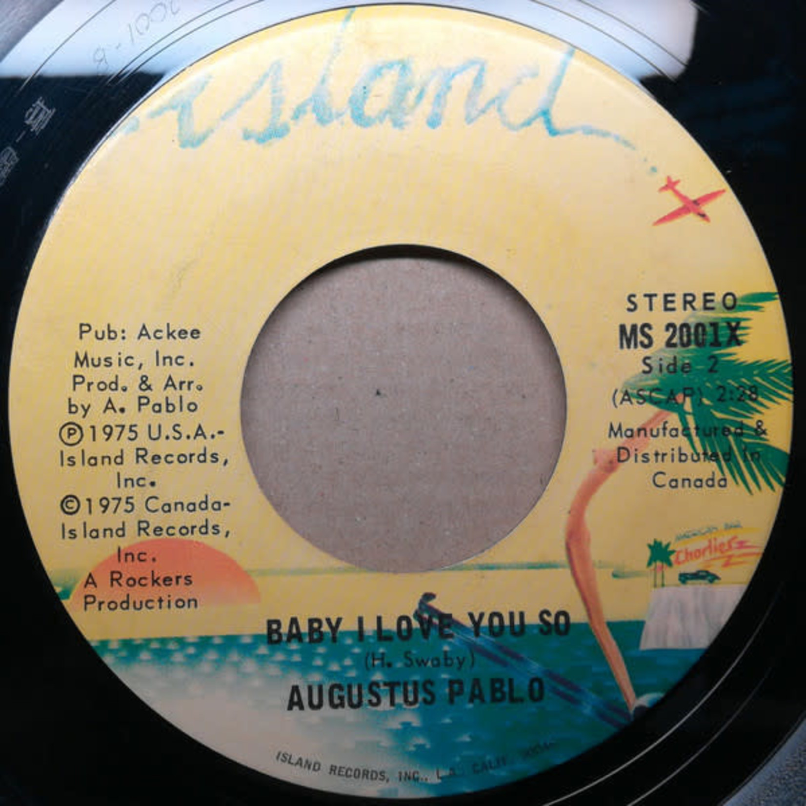 [7"] Augustus Pablo - King Tubby Meets Rockers Uptown b/w  Baby I Love You So (7", Disc VG)