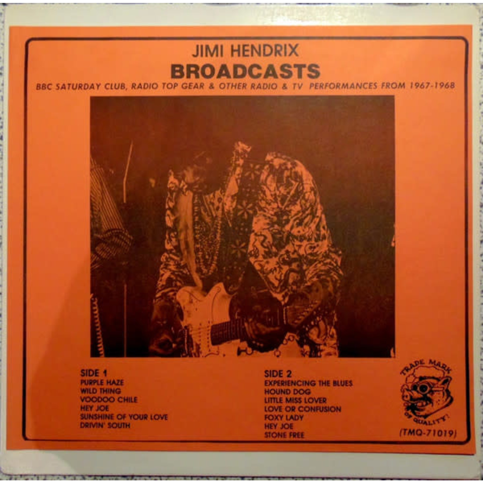 [Kollectible Vinyl] Jimi Hendrix - Broadcasts (1970 US, Unofficial Live, coloured vinyl, Disc VG+)