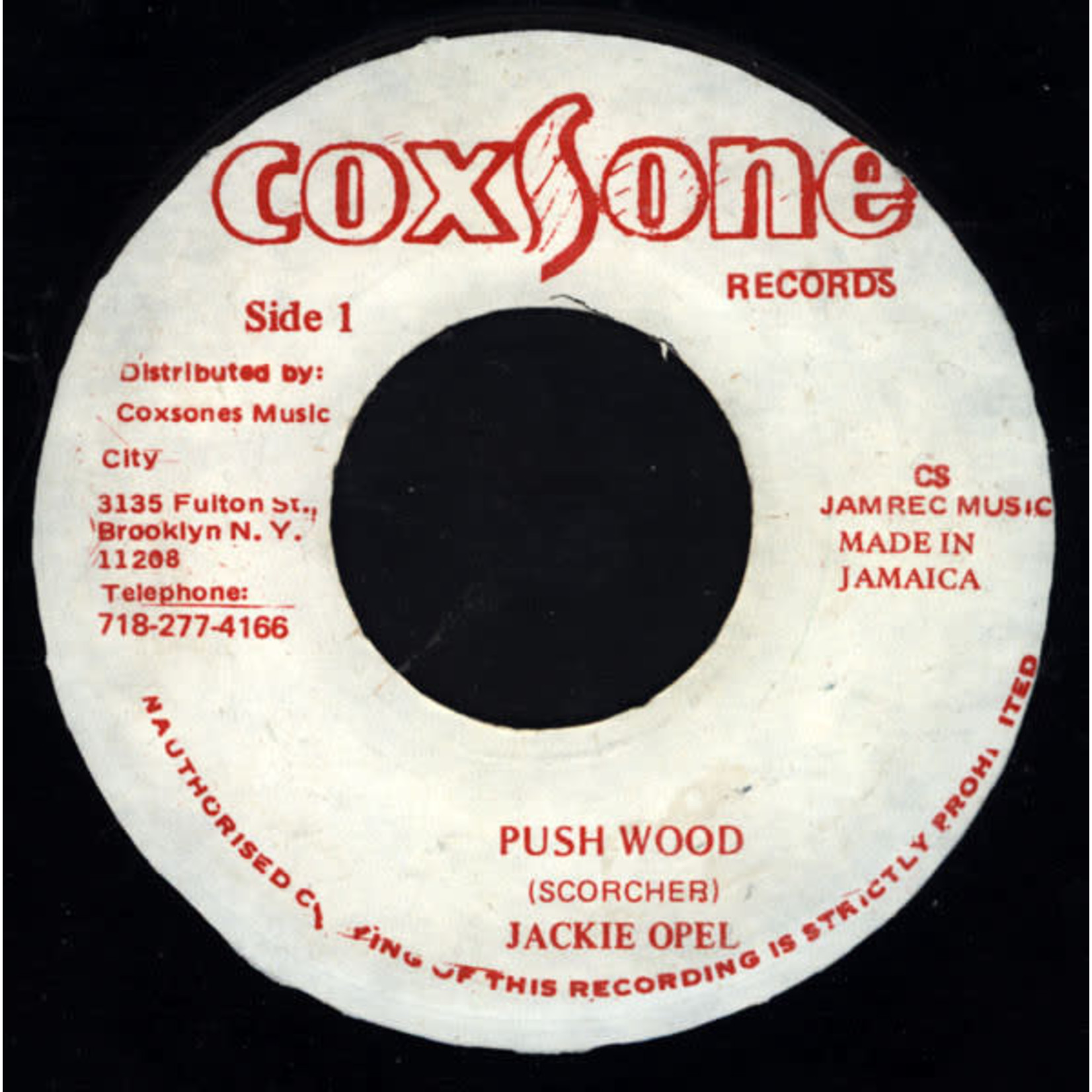 [7"] Jackie Opel / Terry & Jerry - Push Wood b/w Mama Julie (7", 1980's US, Disc VG+)