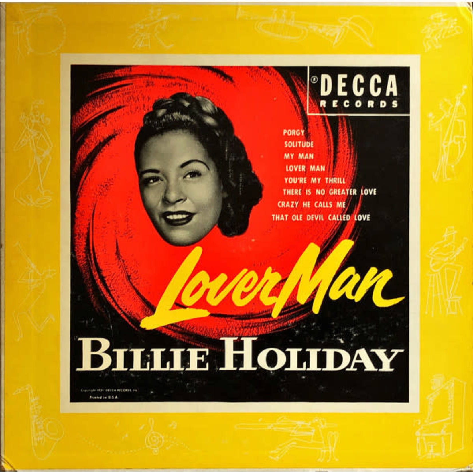 [Kollectible Vinyl] Billie Holiday - Lover Man (10", 1951 US, Cover VG/Disc G+)